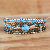 African Turquoise 3 Strand Wrap Bracelet