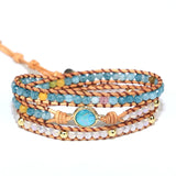 African Turquoise 3 Strand Wrap Bracelet
