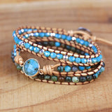 African Turquoise 3 Strand Wrap Bracelet