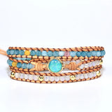 African Turquoise 3 Strand Wrap Bracelet