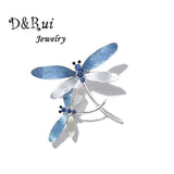 Enamel Dragonfly Brooches Pins Crystal Wedding Accessories