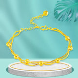 Vintage Indian 24K Beads Anklets for Women Boho Link Chain Anklet Bracelet