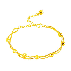 Vintage Indian 24K Beads Anklets for Women Boho Link Chain Anklet Bracelet