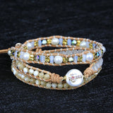 Vintage Pearl Cross Charm Leather Bracelet Boho Braid Friendship Jewelry