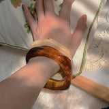 Vintage Resin Geometric Bangle Bracelet for Women