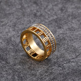 Vintage Roman Numerals Women Rings Stainless Steel Jewelry Gift