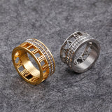 Vintage Roman Numerals Women Rings Stainless Steel Jewelry Gift