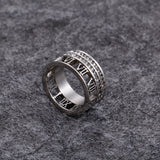 Vintage Roman Numerals Women Rings Stainless Steel Jewelry Gift