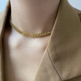 Vintage Woven Choker Necklace Stainless Steel Women Jewelry