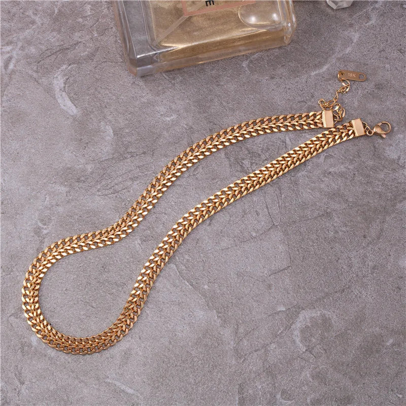 Vintage Woven Choker Necklace Stainless Steel Women Jewelry