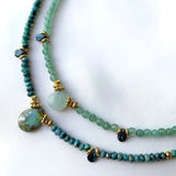 Vintage Water Drop Stone Pendant Necklace Ethnic Style Neck Accessories