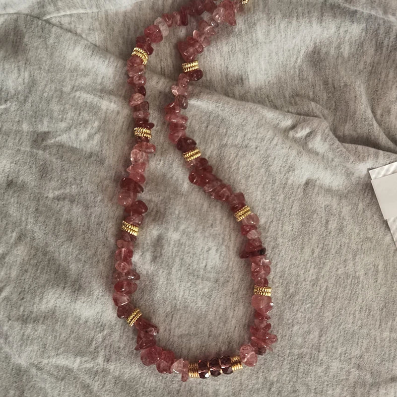 Vintage Water Drop Stone Pendant Necklace Ethnic Style Neck Accessories