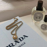 Vintage Rope Chain Pearl Pendant Necklace for Women