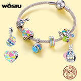 925 Silver Colorful Eastern Pendant for DIY Jewelry