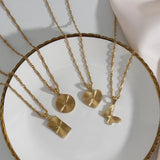 Waterproof Stainless Steel 18K Waterwave Chain Pendant Necklace
