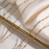 Waterproof Stainless Steel 18K Waterwave Chain Pendant Necklace