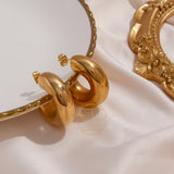 PVD Finish Chunky Hoop Ear Cuffs for Women