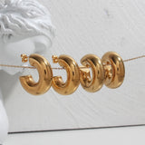 PVD Finish Chunky Hoop Ear Cuffs for Women