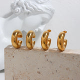 PVD Finish Chunky Hoop Ear Cuffs for Women