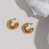 PVD Finish Chunky Hoop Ear Cuffs for Women