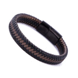 Graphic Punk Leather Bracelet Stainless Steel Men's Women's Accessory