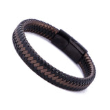 Graphic Punk Leather Bracelet Stainless Steel Men's Women's Accessory