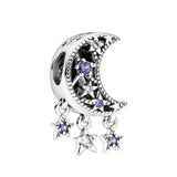 925 Sterling Silver Star Dangle Charms Beads Fit Charm Bracelet