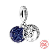 925 Sterling Silver Star Dangle Charms Beads Fit Charm Bracelet