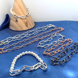 925me Series Silver Hat Logo Pearl Bracelet Beads