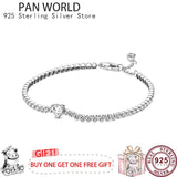 925 Silver Heart Tennis Bracelet for Women