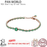 925 Silver Heart Tennis Bracelet for Women