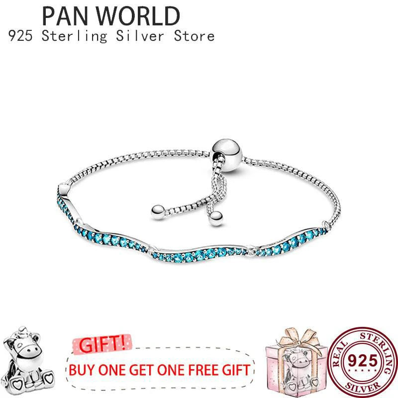 925 Silver Heart Tennis Bracelet for Women
