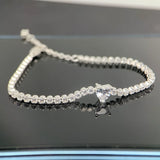 925 Sterling Silver Love Pav? Tennis Bracelet Winter Style