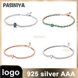925 Sterling Silver Love Pav? Tennis Bracelet Winter Style