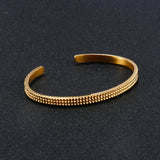 Women's Stainless Steel Cuff Bracelets Adjustable Bangles