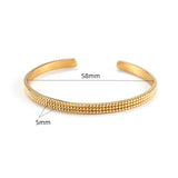 Women's Stainless Steel Cuff Bracelets Adjustable Bangles