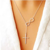 Word Girl Necklace Lucky Number 8 Cross Pendant Wild Necklace Women