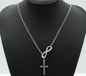 Word Girl Necklace Lucky Number 8 Cross Pendant Wild Necklace Women