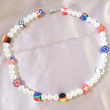 Y2K Smiley Flower Beaded Necklace