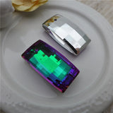 Rectangle Crystal Pendant Charms for DIY Earrings 12pcs