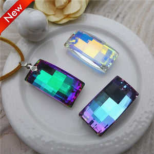Rectangle Crystal Pendant Charms for DIY Earrings 12pcs
