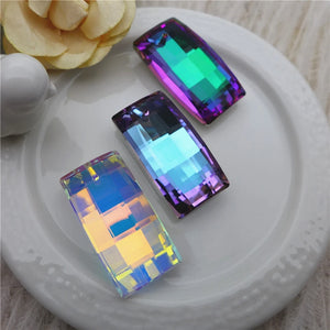Rectangle Crystal Pendant Charms for DIY Earrings 12pcs