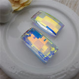 Rectangle Crystal Pendant Charms for DIY Earrings 12pcs