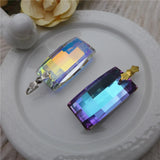 Rectangle Crystal Pendant Charms for DIY Earrings 12pcs