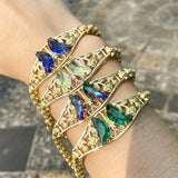Crystal Butterfly Bracelet with Wind Rose Chain