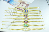 Crystal Butterfly Bracelet with Wind Rose Chain