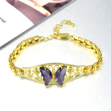 Crystal Butterfly Bracelet with Wind Rose Chain