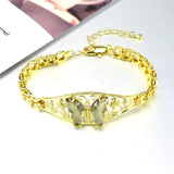 Crystal Butterfly Bracelet with Wind Rose Chain