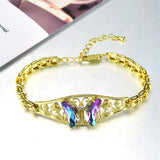 Crystal Butterfly Bracelet with Wind Rose Chain