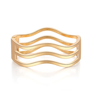 Hollow Wave Shape Cuff Bracelet for Women Jewelry